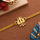 trueBrowns Yellow Gold-Polished Trishul Bracelet Rakhi | Swadesiicart