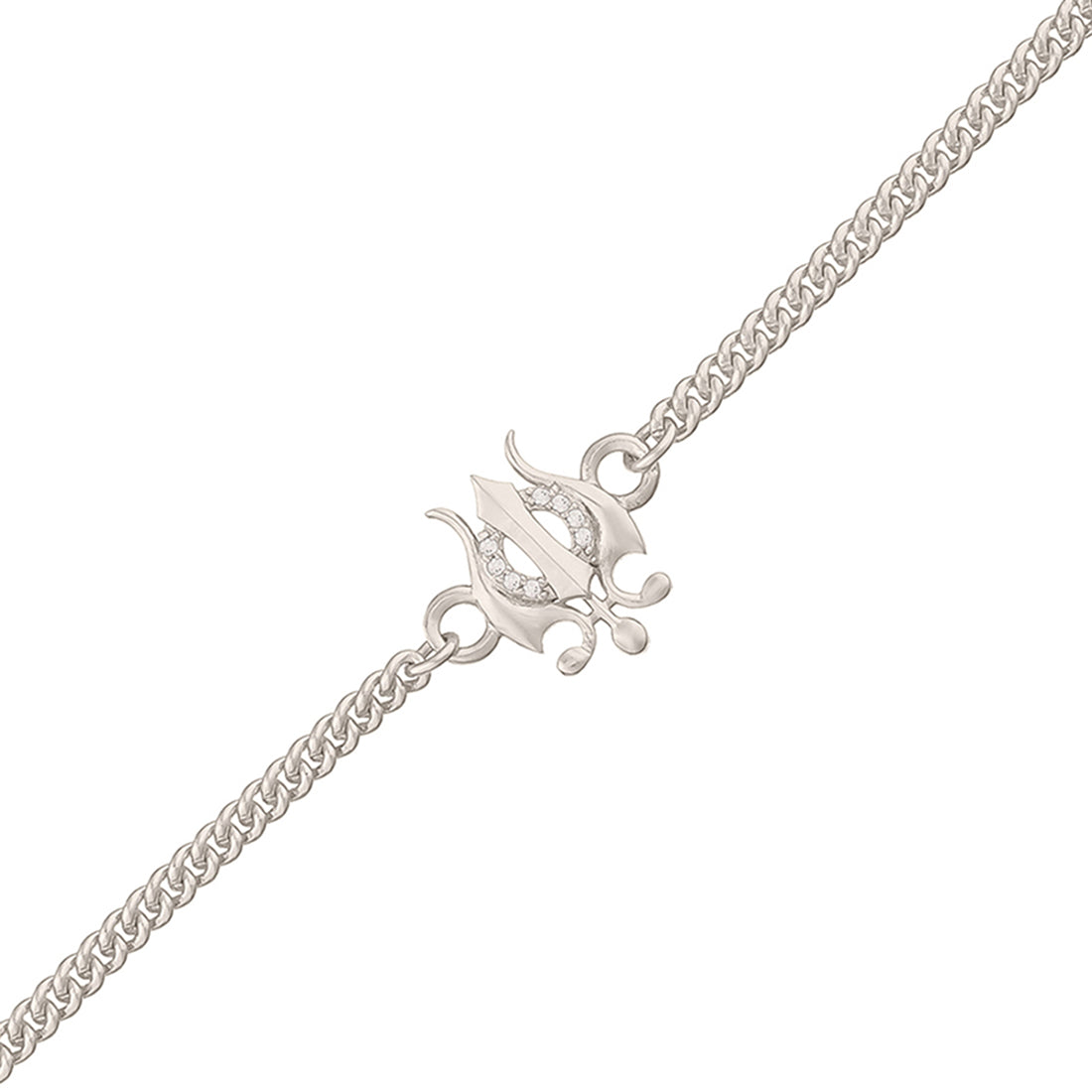 trueBrowns Trishul Silver Tone Bracelet Rakhi | Swadesiicart