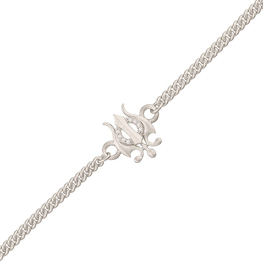 trueBrowns Trishul Silver Tone Bracelet Rakhi | Swadesiicart