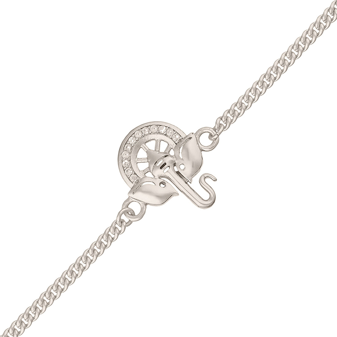 trueBrowns Silver Tone Ganesha Bracelet Rakhi | Swadesiicart