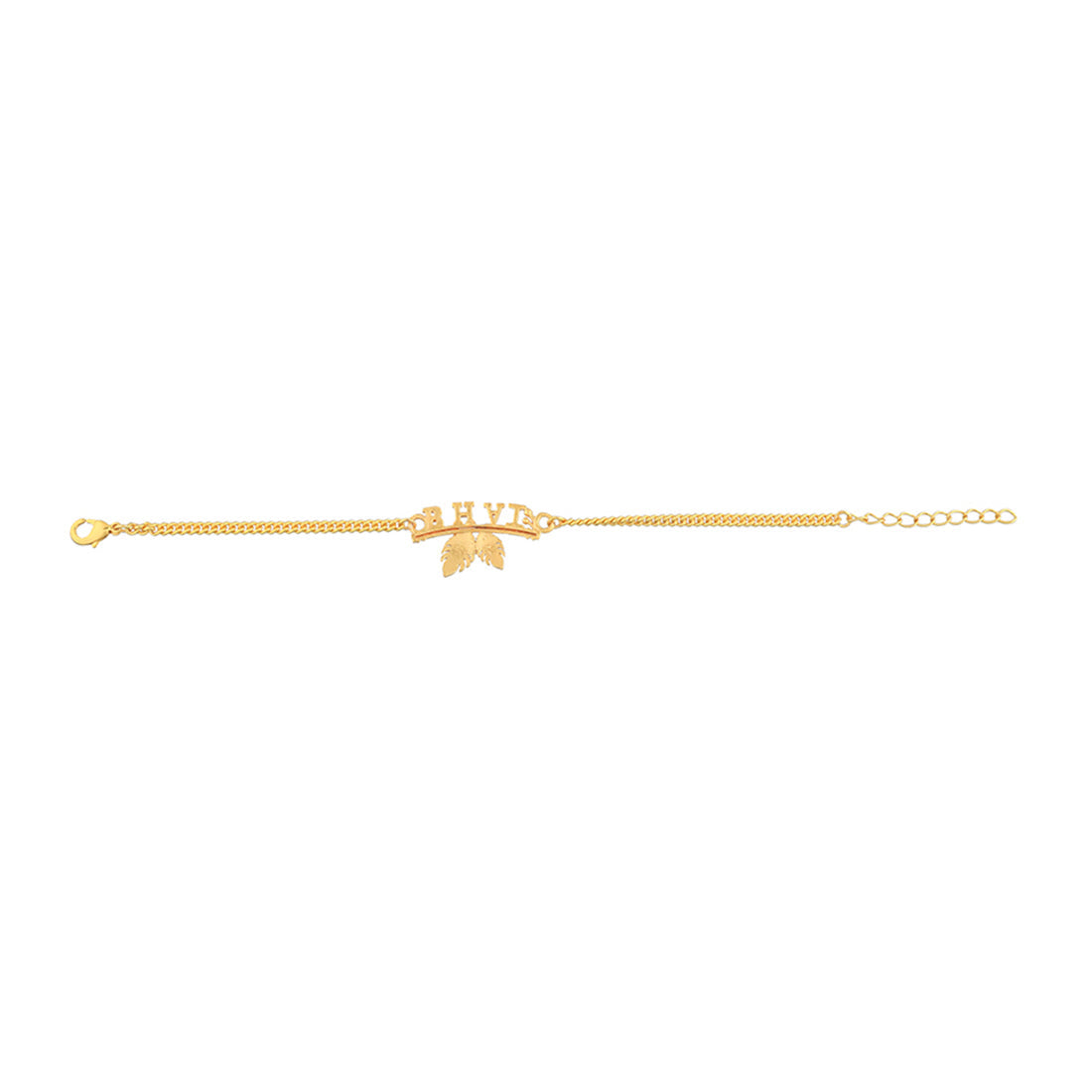 trueBrowns Peacock Feather Motif Gold Tone Bhai Rakhi | Swadesiicart