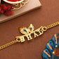 trueBrowns Peacock Feather Motif Gold Tone Bhai Rakhi | Swadesiicart