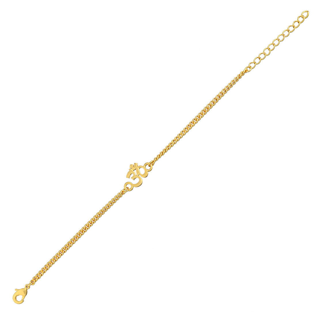 trueBrowns Auspicious Gold Tone Brass Om Bracelet Style Rakhi | Swadesiicart