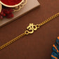 trueBrowns Auspicious Gold Tone Brass Om Bracelet Style Rakhi | Swadesiicart