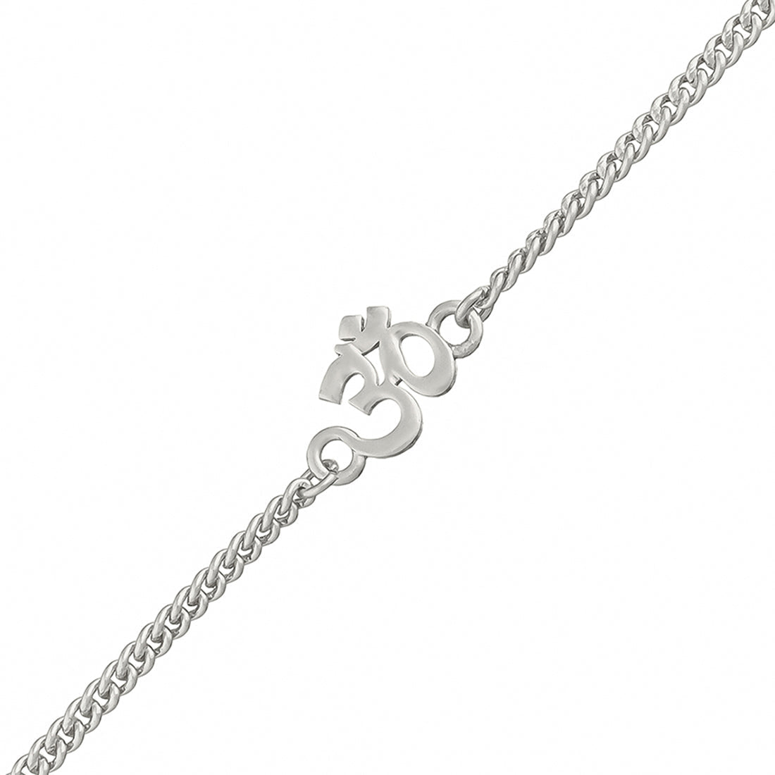 trueBrowns Auspicious Om Silver Tone Bracelet Style Rakhi | Swadesiicart