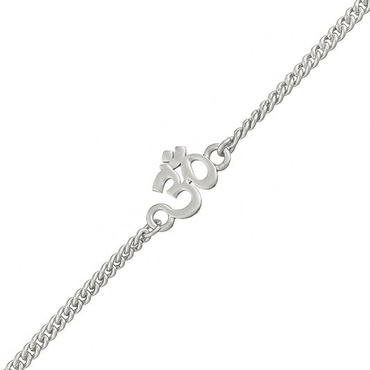 trueBrowns Auspicious Om Silver Tone Bracelet Style Rakhi | Swadesiicart