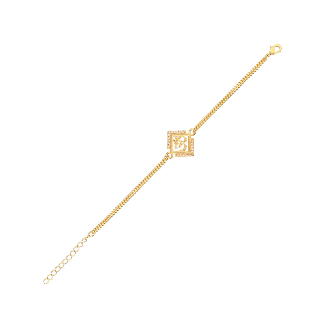 trueBrowns Gold Tone Auspicious OM Bracelet Rakhi | Swadesiicart