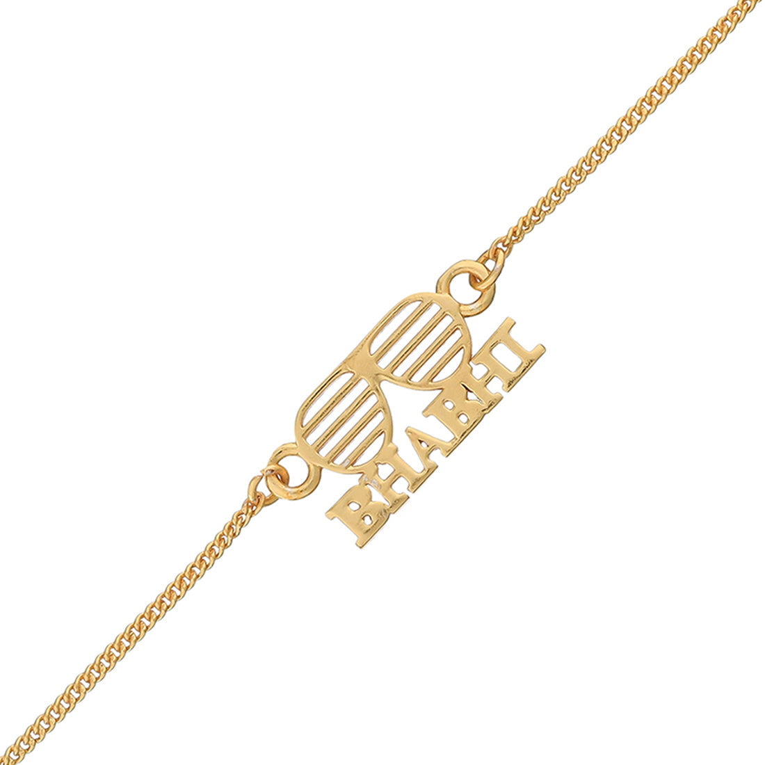 trueBrowns Gold Tone Bhabhi Bracelet Rakhi | Swadesiicart