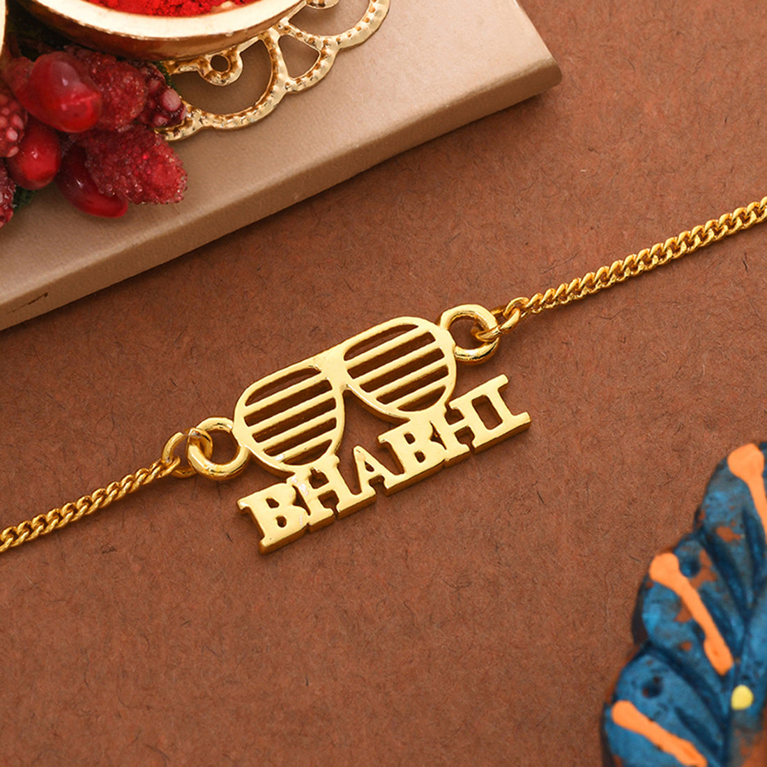 trueBrowns Gold Tone Bhabhi Bracelet Rakhi | Swadesiicart