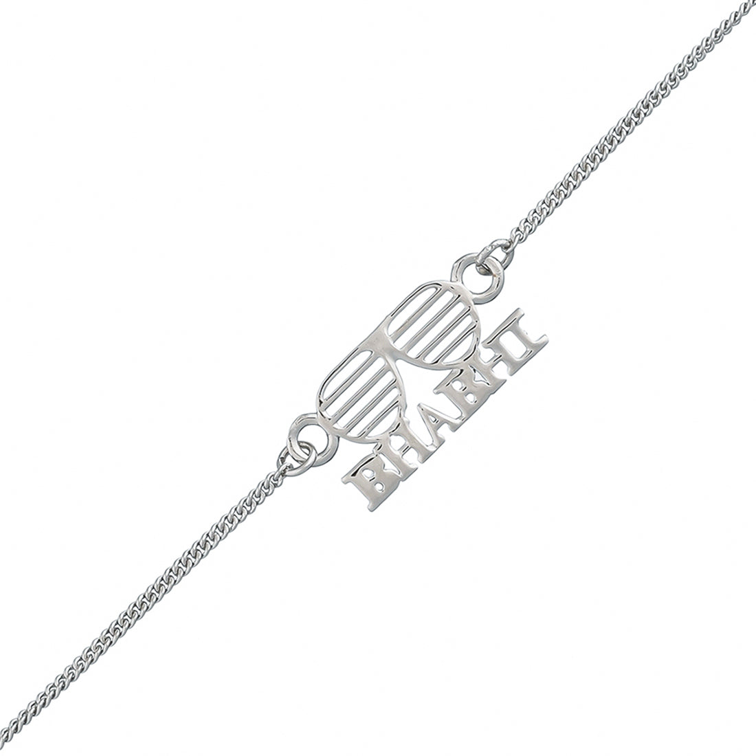 trueBrowns Stylish Silver Tone Bracelet Style Bhabhi Rakhi | Swadesiicart
