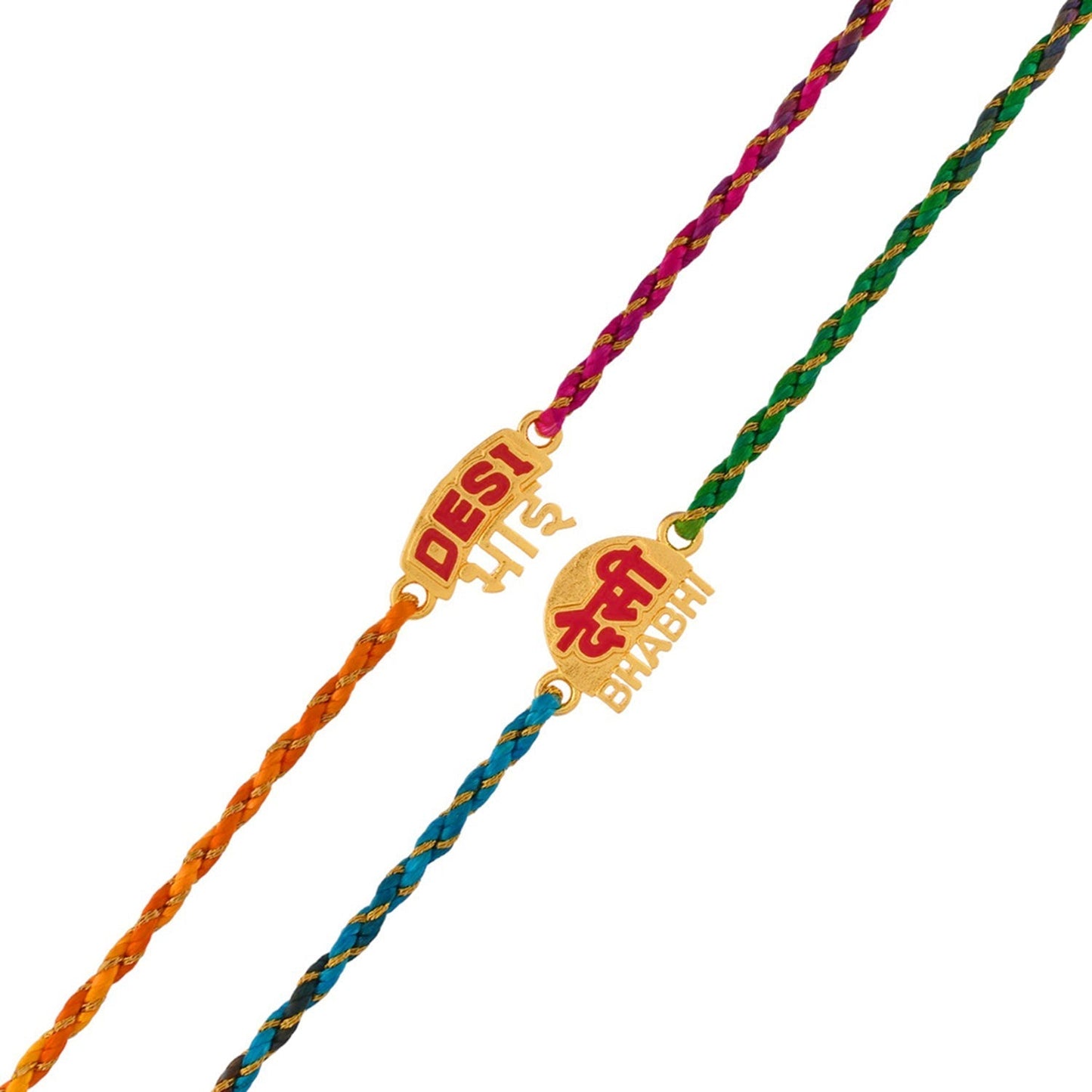 trueBrowns X Voylla Desi Bhai-Bhabhi Multi Color Thread Lumba Rakhi Combo For Bhaiya Bhabhi | Swadesiicart