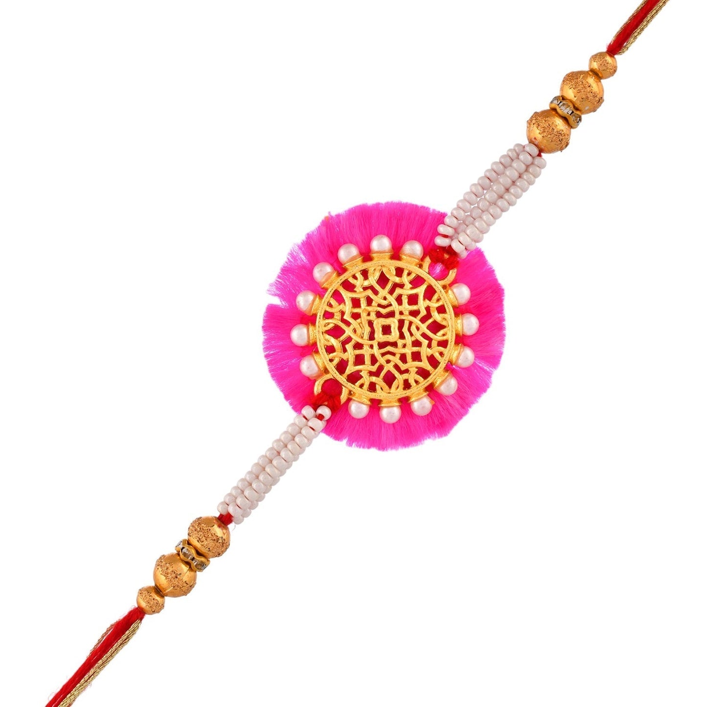 trueBrowns X Voylla Pearl And Gold Filigree Rakhi For Brother | Swadesiicart
