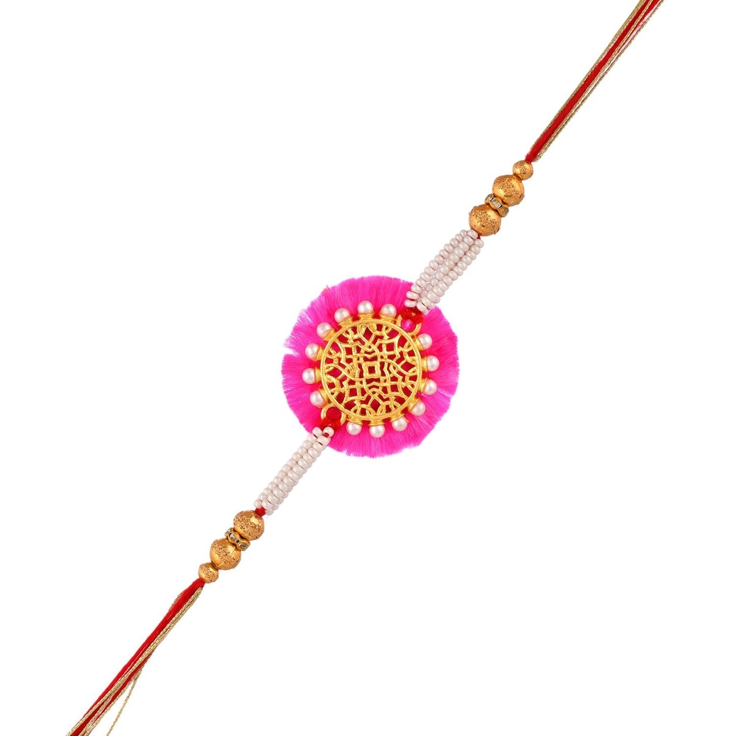 trueBrowns X Voylla Pearl And Gold Filigree Rakhi For Brother | Swadesiicart