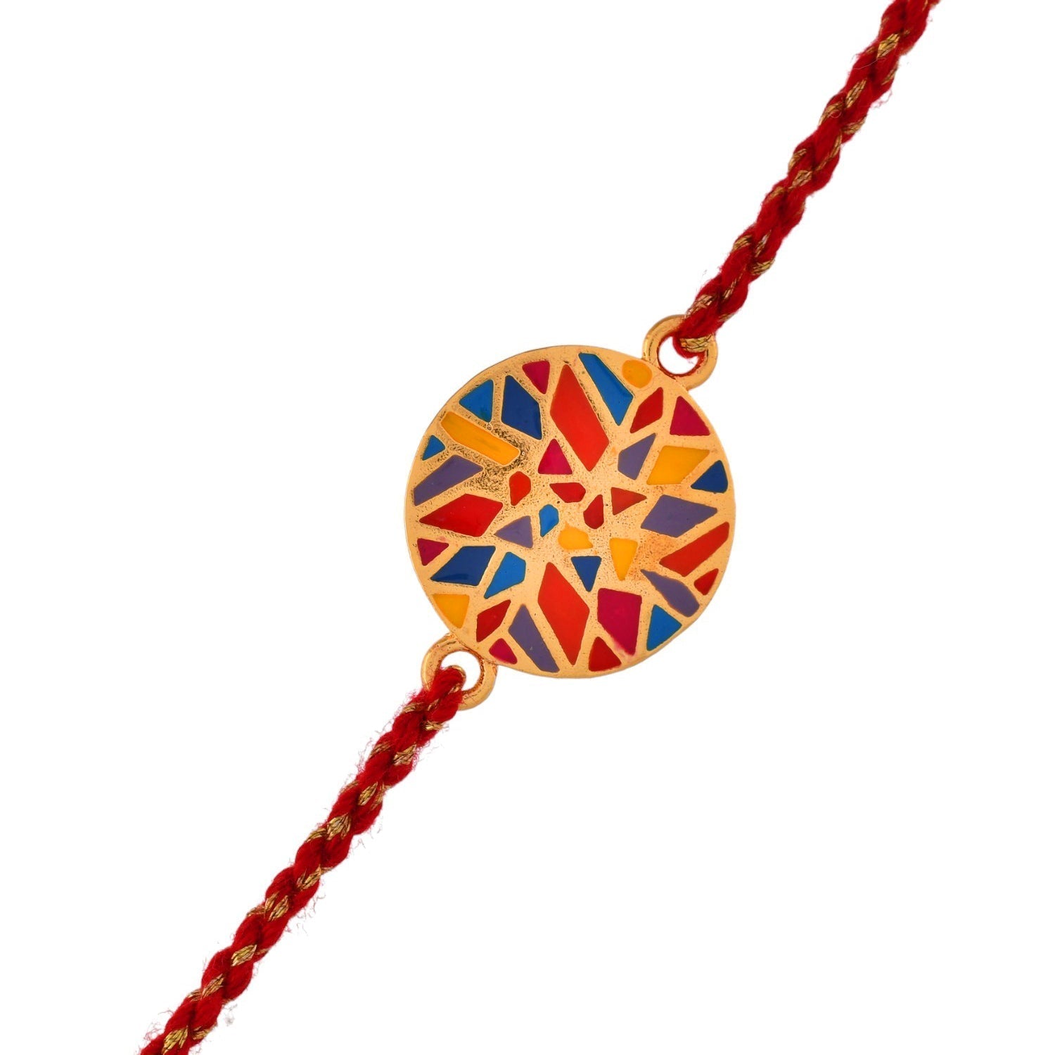 trueBrowns X Voylla Abstract Mosaic Multi-Color Enamel Rakhi For Brother | Swadesiicart