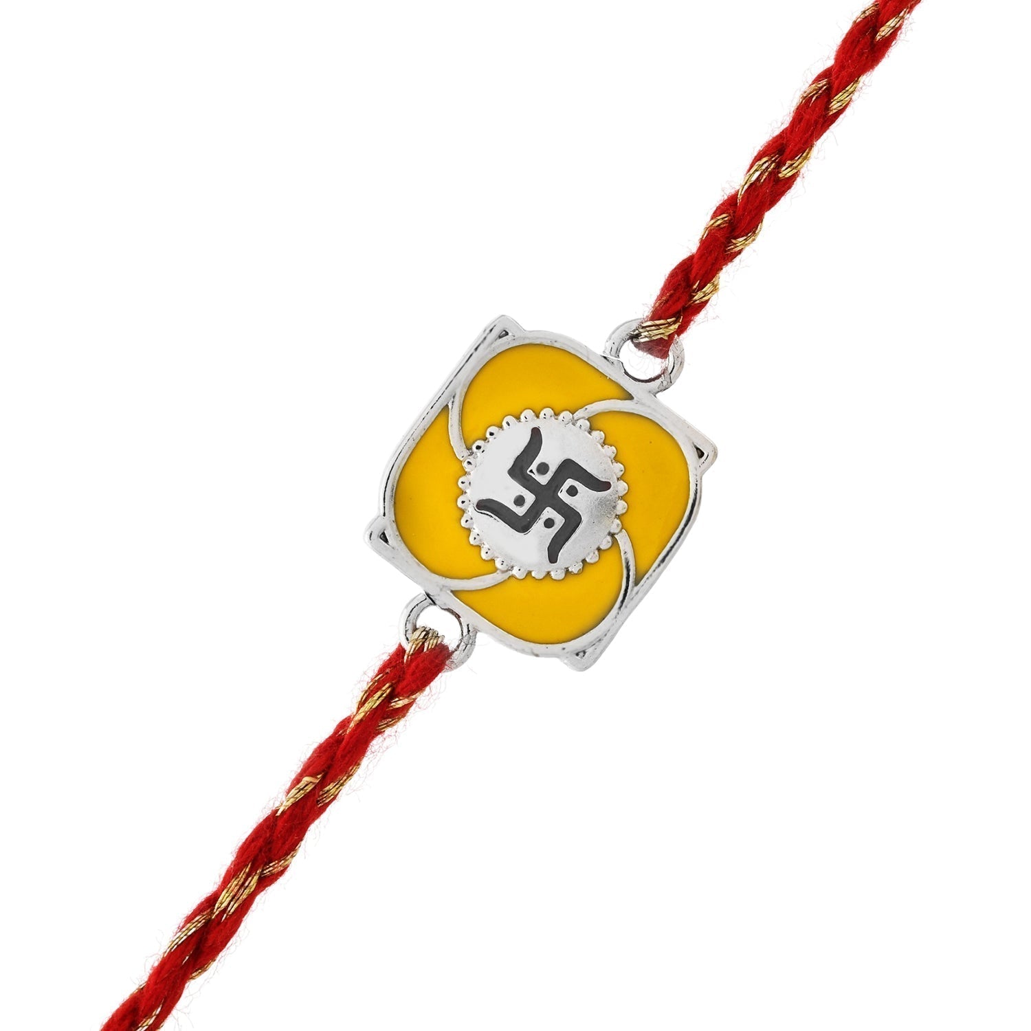 trueBrowns Sterling Silver Square Swastik Rakhi | Swadesiicart