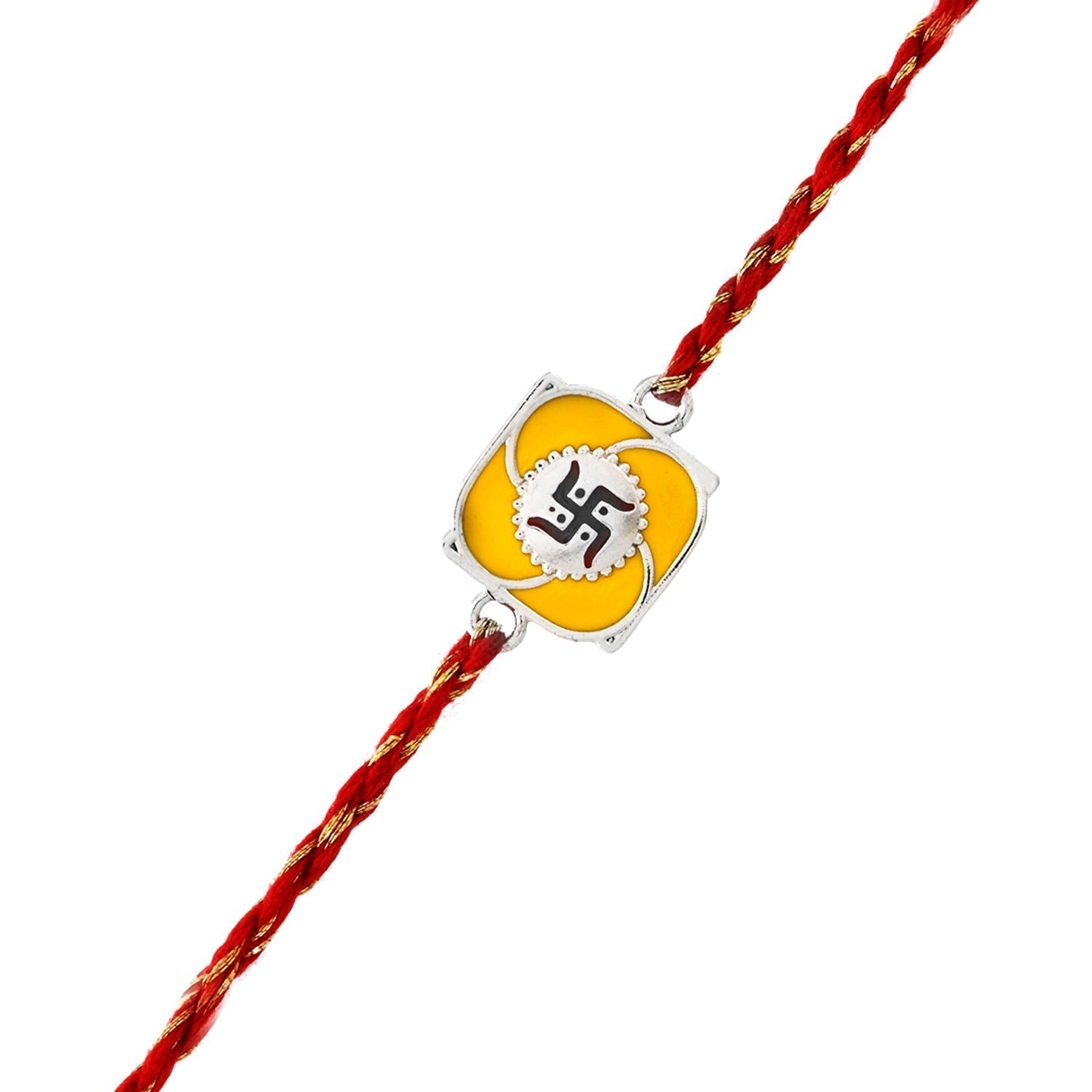 trueBrowns Sterling Silver Square Swastik Rakhi | Swadesiicart