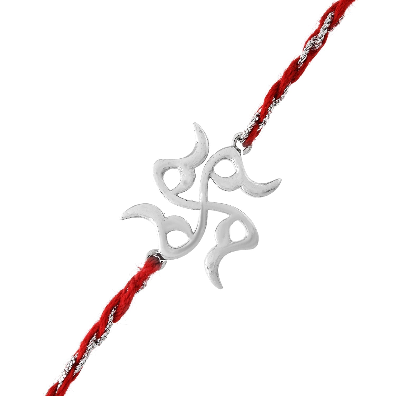 trueBrowns X Voylla Sterling Silver Stylized Swastik Rakhi | Swadesiicart