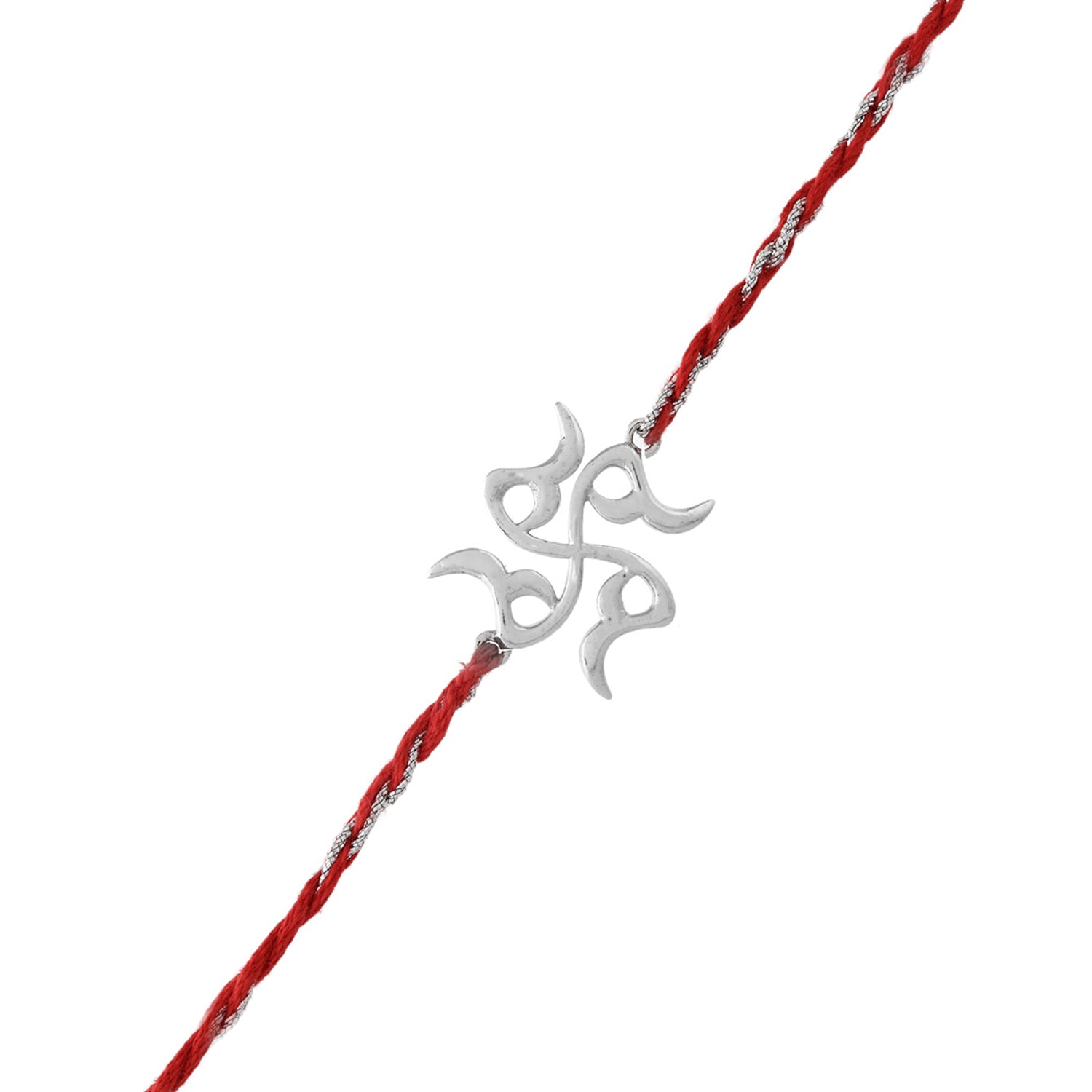 trueBrowns X Voylla Sterling Silver Stylized Swastik Rakhi | Swadesiicart
