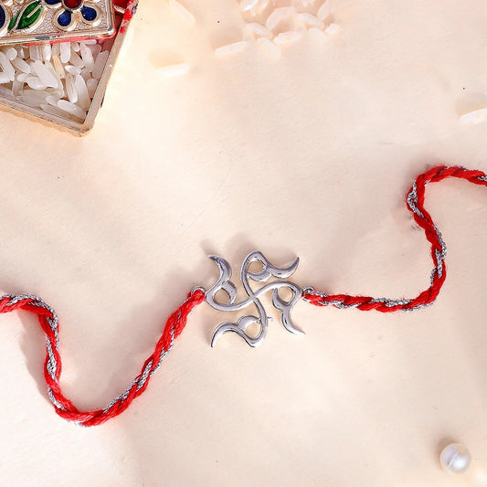 trueBrowns X Voylla Sterling Silver Stylized Swastik Rakhi | Swadesiicart