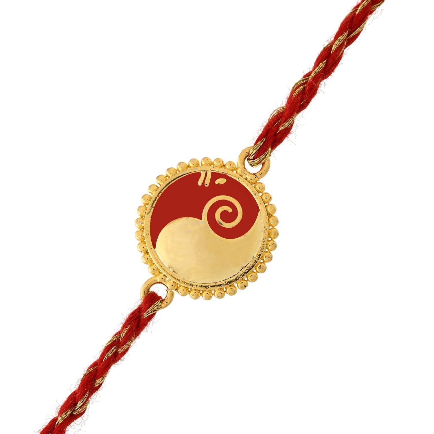 trueBrowns Gold Tone Sterling Silver Stylized Ganesha Rakhi | Swadesiicart