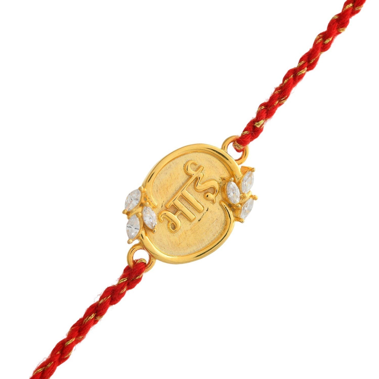 trueBrowns Sterling Silver Red "Bhai" Floral Rakhi | Swadesiicart