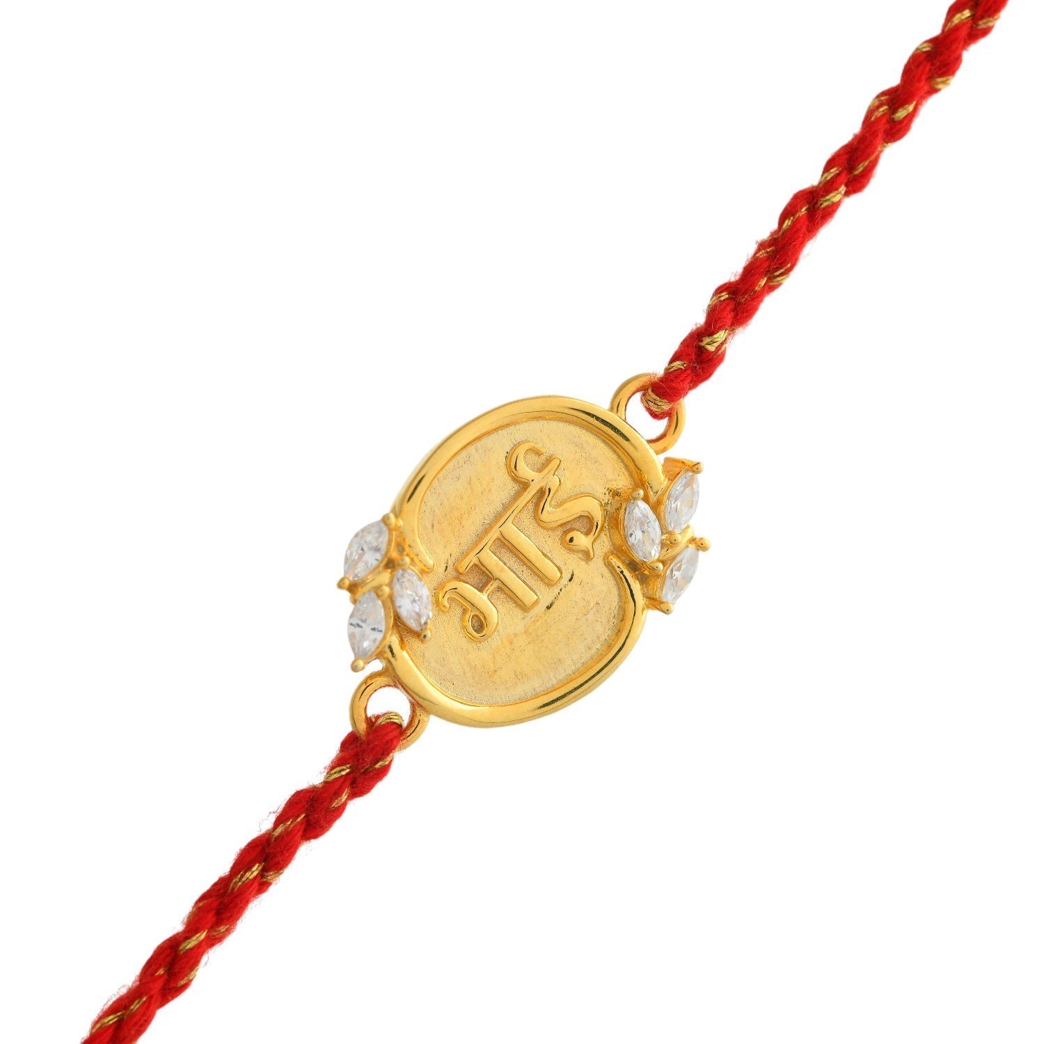 trueBrowns Sterling Silver Red "Bhai" Floral Rakhi | Swadesiicart