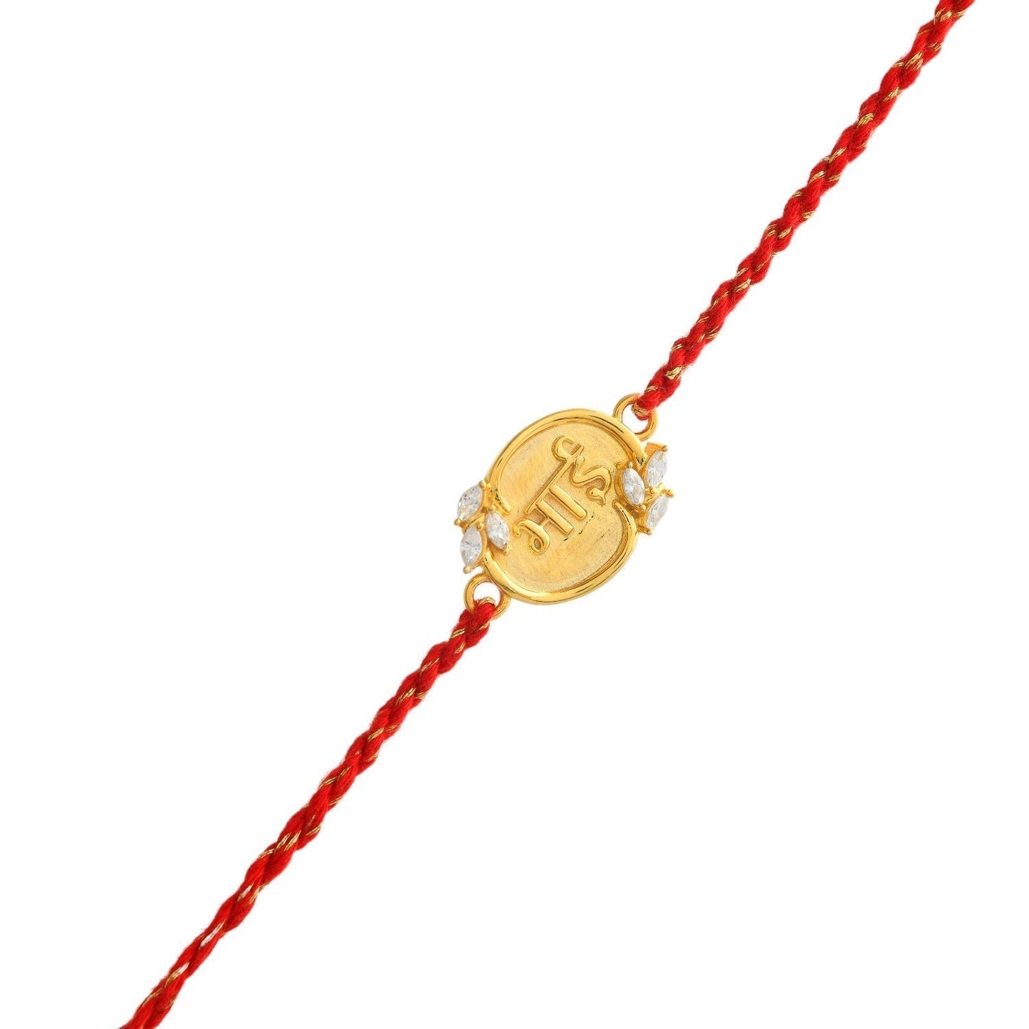 trueBrowns Sterling Silver Red "Bhai" Floral Rakhi | Swadesiicart
