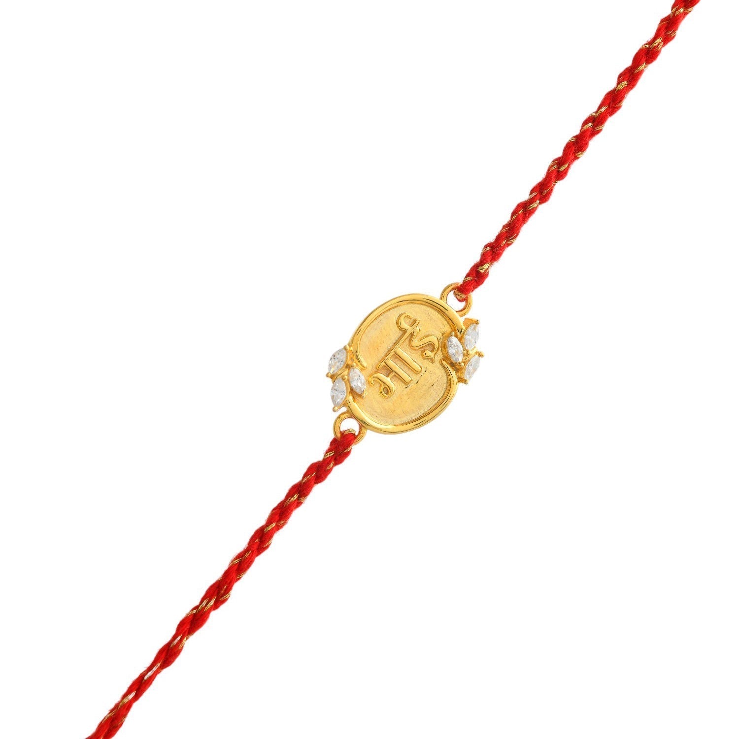 trueBrowns Sterling Silver Red "Bhai" Floral Rakhi | Swadesiicart