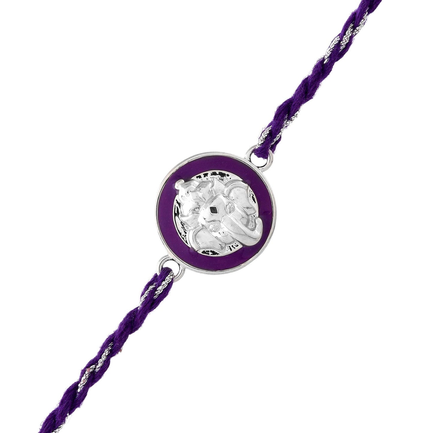 trueBrowns Sterling Silver Purple Ganesha Rakhi | Swadesiicart