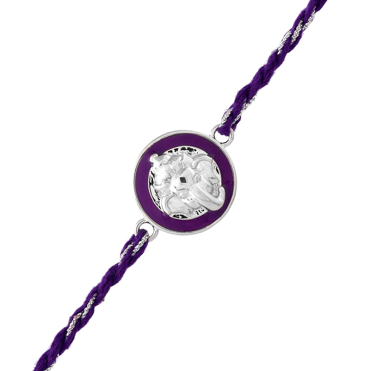 trueBrowns Sterling Silver Purple Ganesha Rakhi | Swadesiicart
