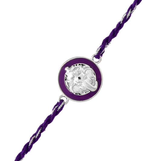 trueBrowns Sterling Silver Purple Ganesha Rakhi | Swadesiicart