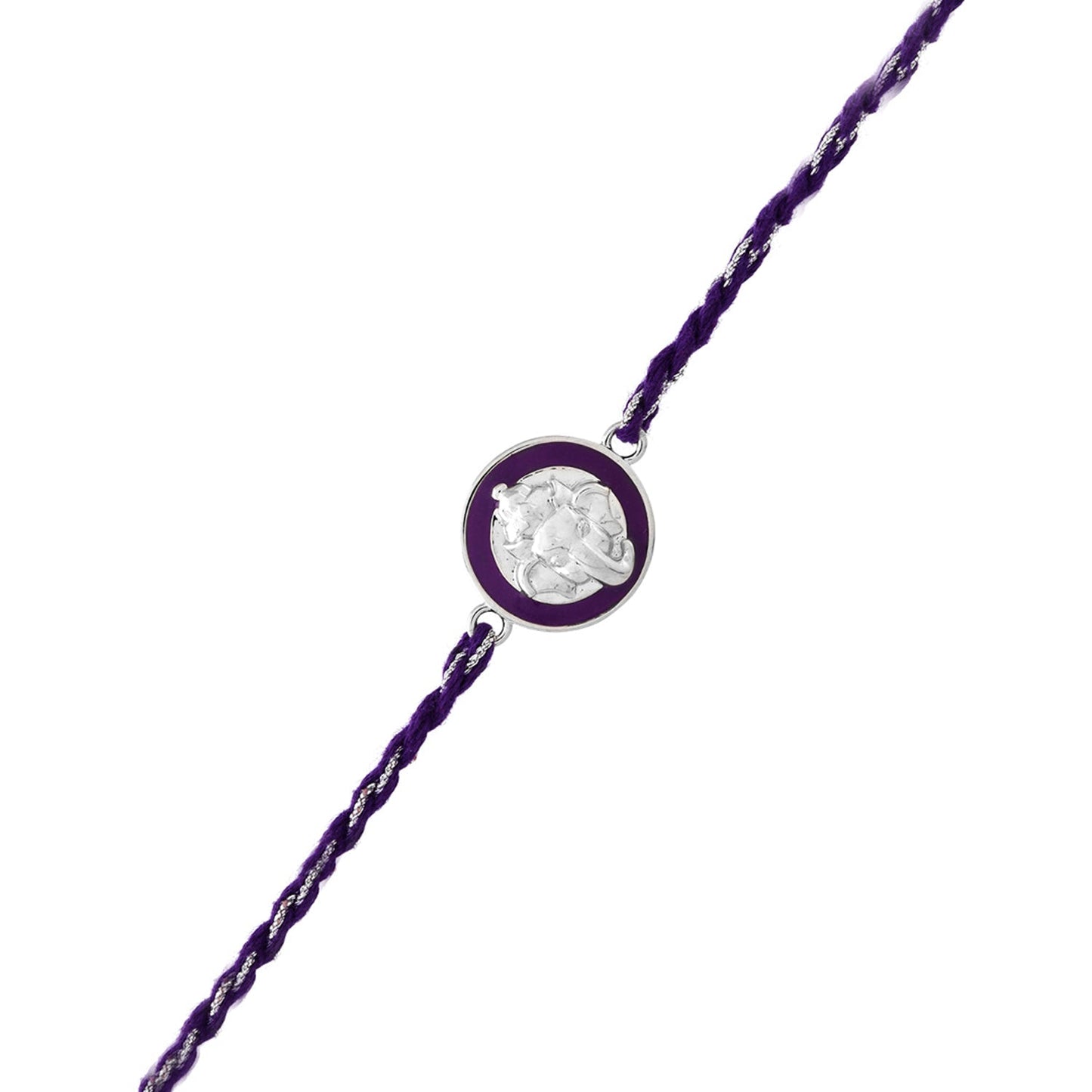 trueBrowns Sterling Silver Purple Ganesha Rakhi | Swadesiicart