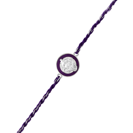 trueBrowns Sterling Silver Purple Ganesha Rakhi | Swadesiicart