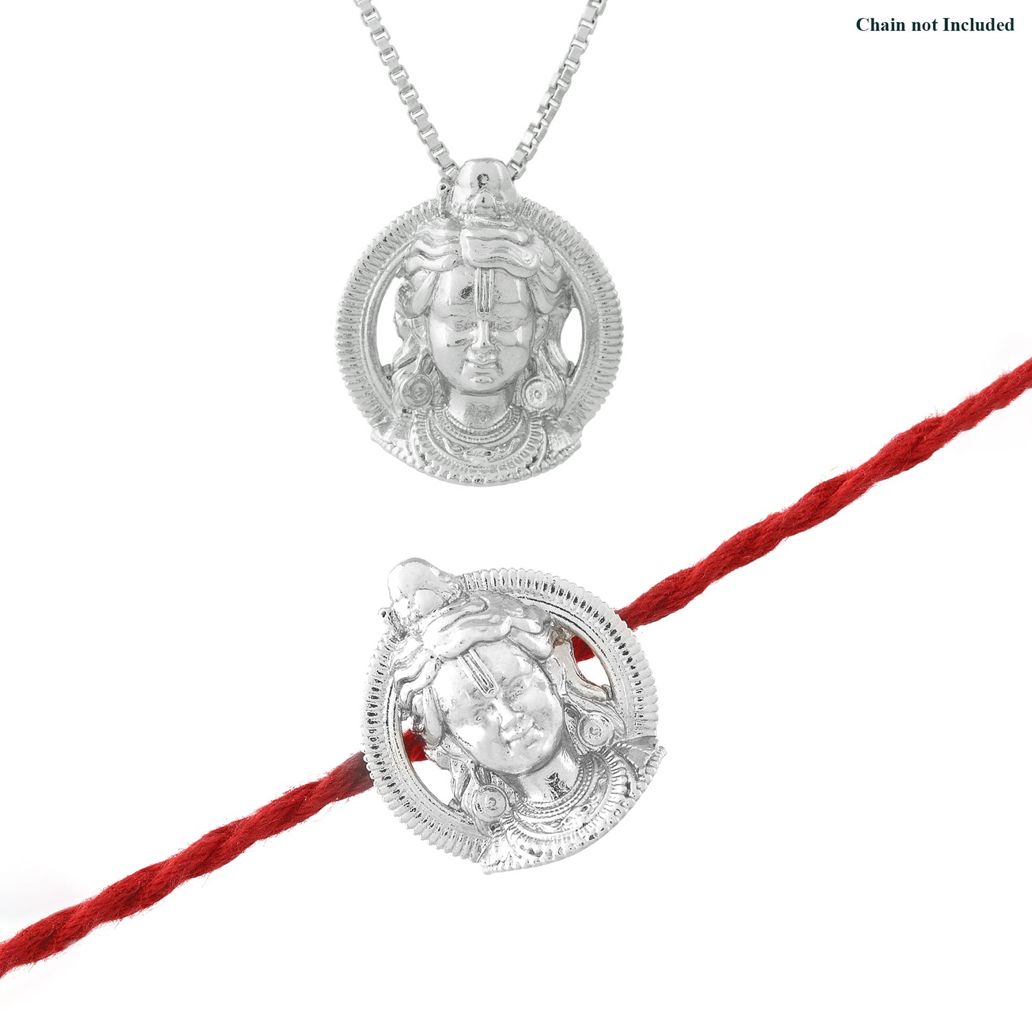 trueBrowns 925 Sterling Silver Precious Lord Shiva Thread Rakhi | Swadesiicart