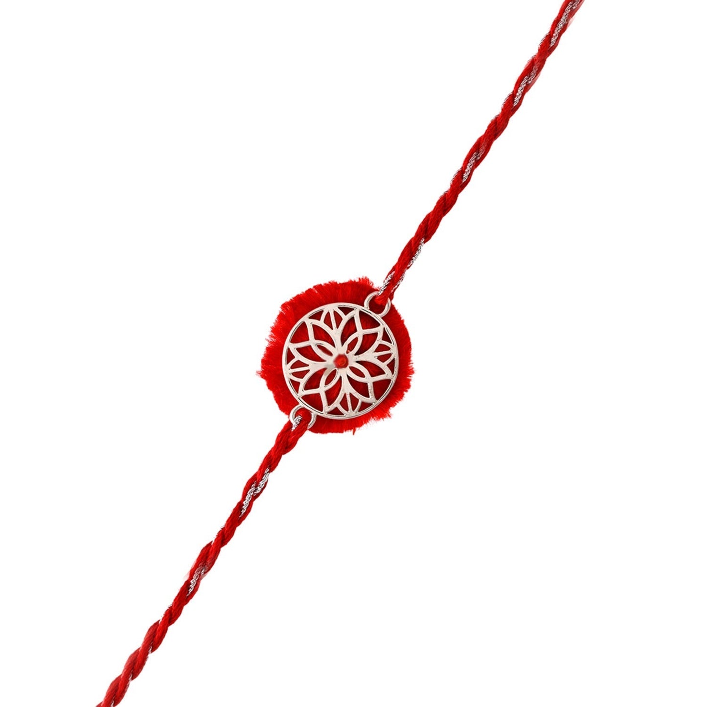 trueBrowns X Voylla Sterling Silver Filigree Red Rakhi | Swadesiicart