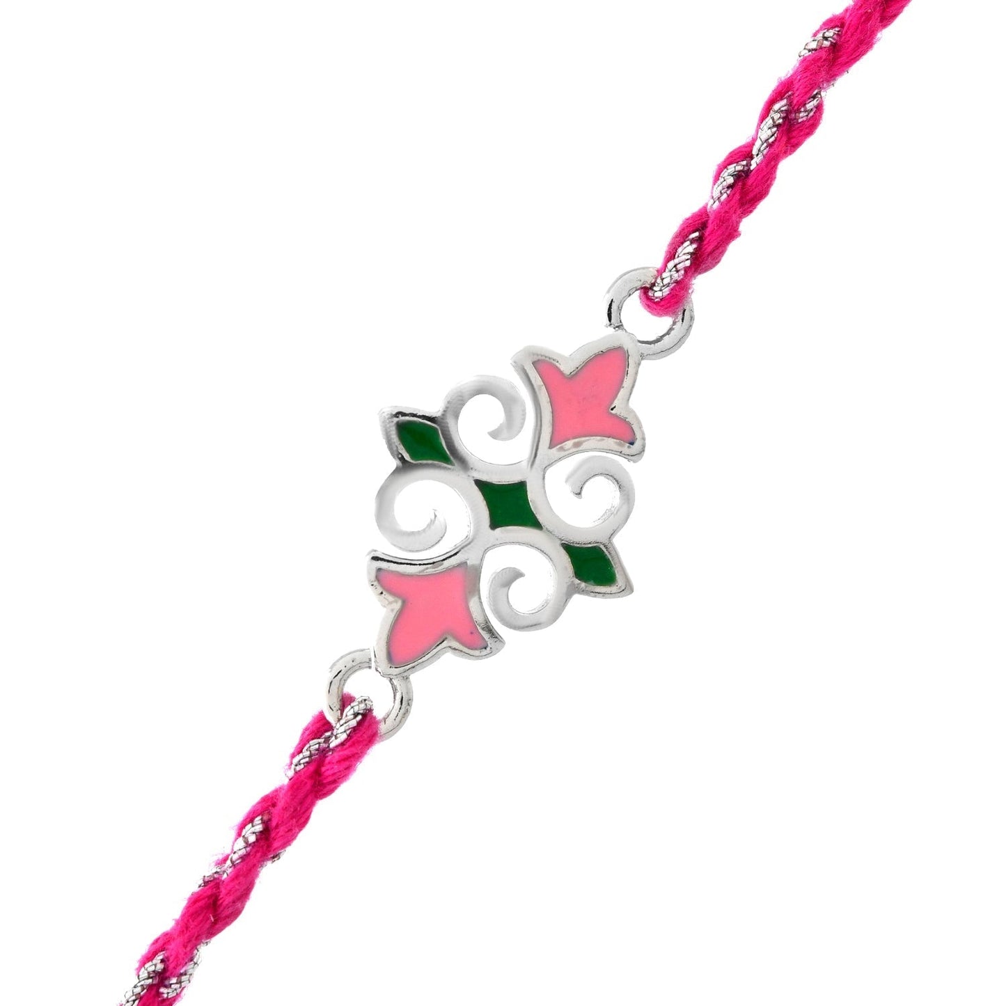 trueBrowns X Voylla Sterling Silver Multicolored Floral Rakhi | Swadesiicart