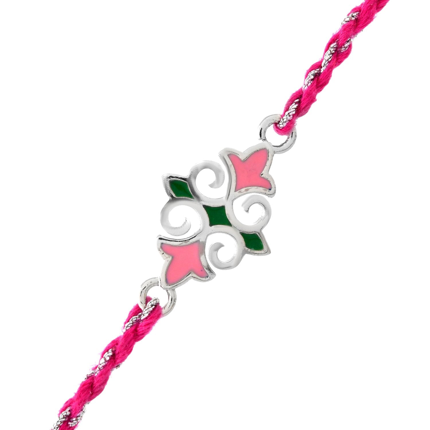 trueBrowns X Voylla Sterling Silver Multicolored Floral Rakhi | Swadesiicart
