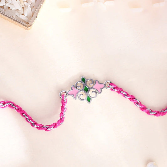 trueBrowns X Voylla Sterling Silver Multicolored Floral Rakhi | Swadesiicart