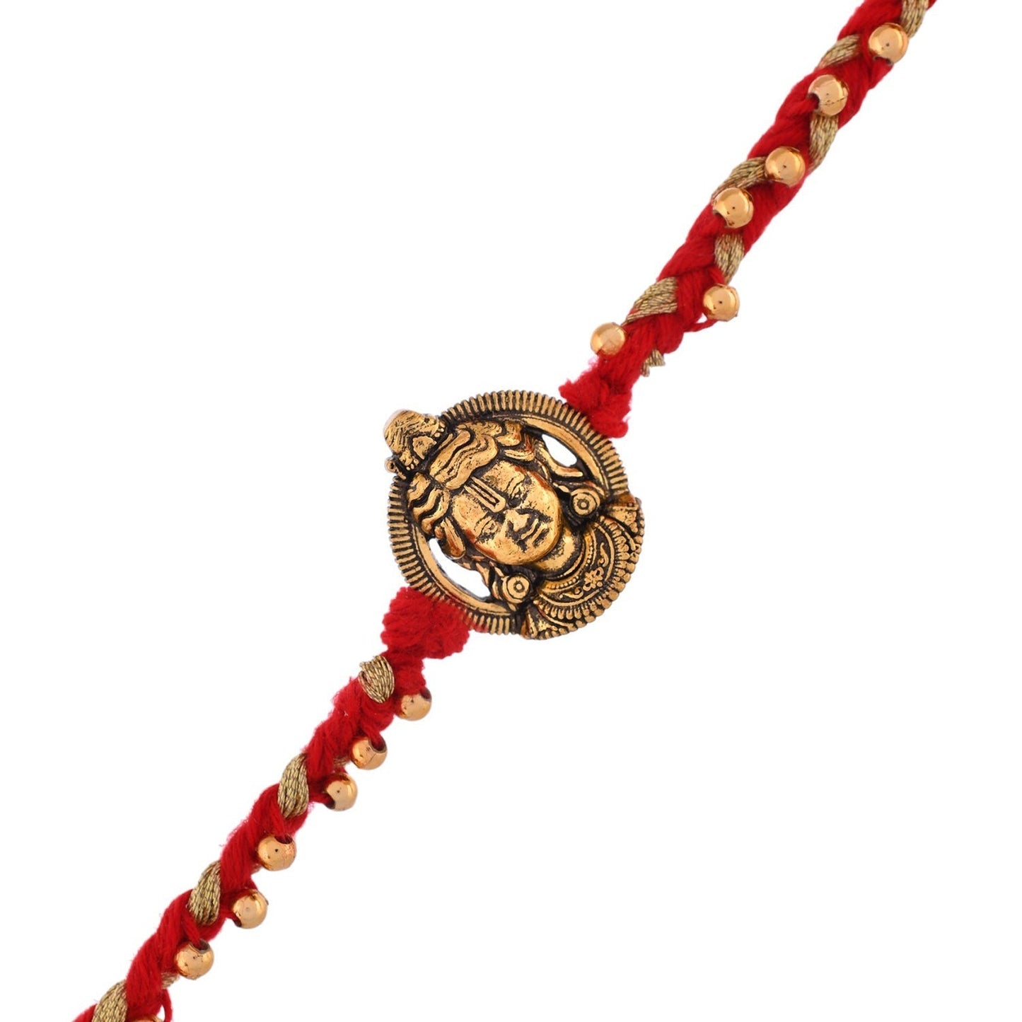 trueBrowns X Voylla Ram Lalla Gold Oxidised Rakhi For Brother | Swadesiicart