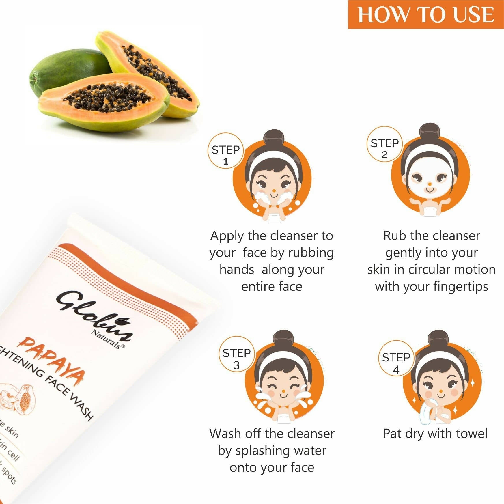 Globus Naturals Purifying Papaya Face Wash - Swadesiicart