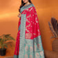 Joban Fashion Banarasi Red Woven Soft Silk Saree | Swadesiicart