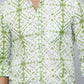 Miravan Men's Premium Green and White Slim Fit Tie Dye Cotton Shirt | Swadesiicart