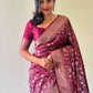 Anouk Floral Woven Design Zari Banarasi Saree | Swadesiicart