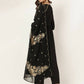 FIORRA Women's Black Poly Crepe Flared Kurta Pant With Dupatta - Swadesiicart