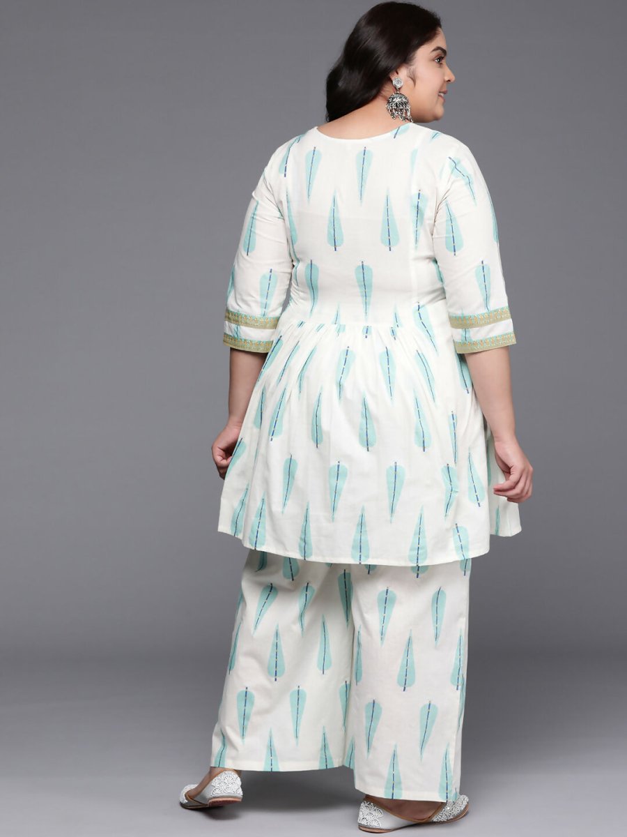 Ahalyaa Women's Traditional wear Co-ords - Off White - Swadesiicart