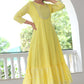 VOJ Women's Yellow Rayon Floral Embroidered & Printed Tiered Anarkali Kurta | Swadesiicart