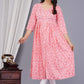 VOJ Women's Babypink Rayon Floral Printed Frontsilt Anarkali Kurta | Swadesiicart