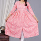 VOJ Women's Babypink Rayon Floral Printed Frontsilt Anarkali Kurta | Swadesiicart