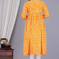 VOJ Women's Orange Rayon Floral Printed Frontsilt Anarkali Kurta | Swadesiicart