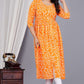 VOJ Women's Orange Rayon Floral Printed Frontsilt Anarkali Kurta | Swadesiicart